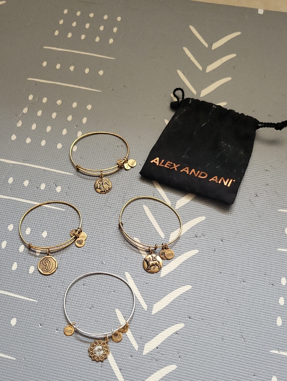 Alex and Ani Mixed Metal Charm Bangle Set - Gold & Silver